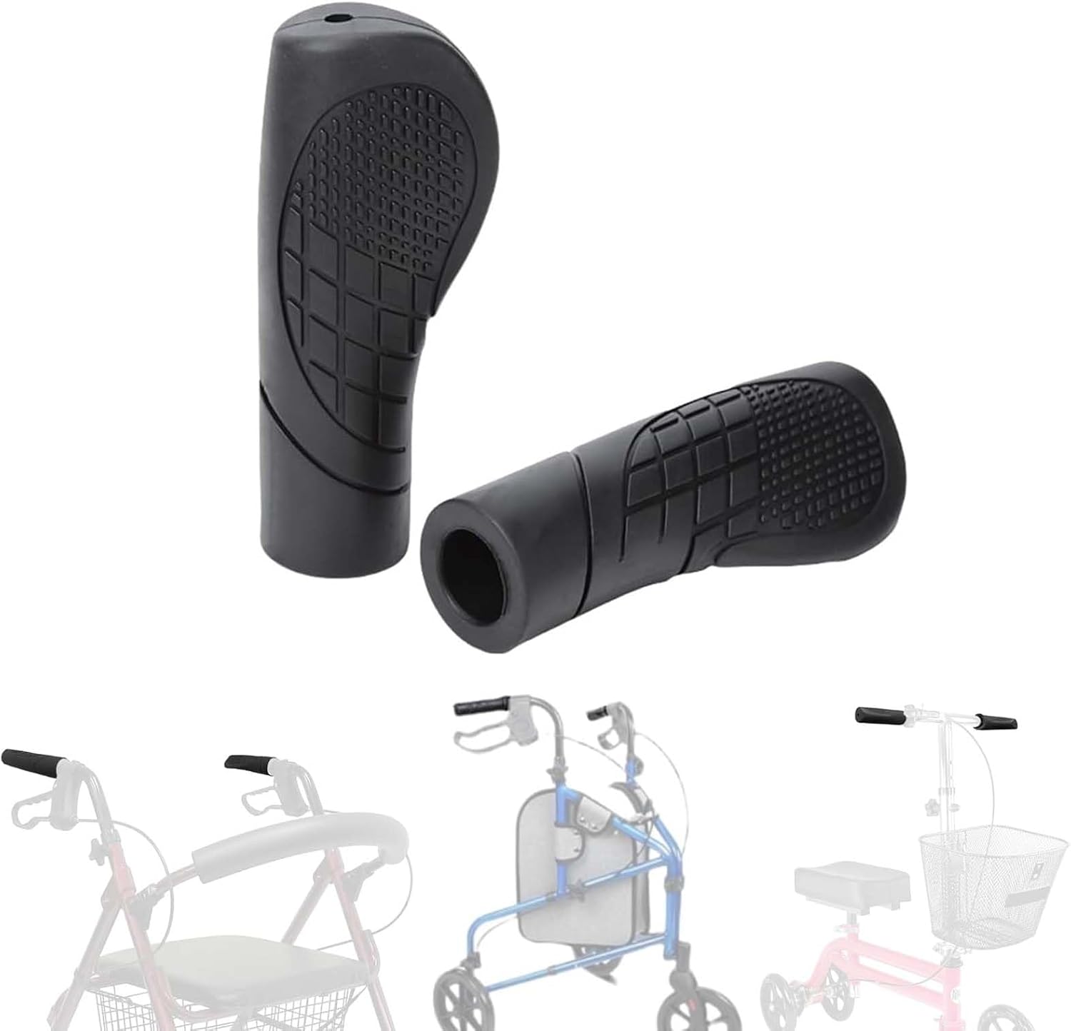 VIDSTW Pack of 2 Comfort Rollators Handgrips Universal Rollator Handle Covers Ergonomically Shaped Non-Slip Comfort Cushion Rollator Accessories Rollator Handle (Inner Diameter 22 mm)