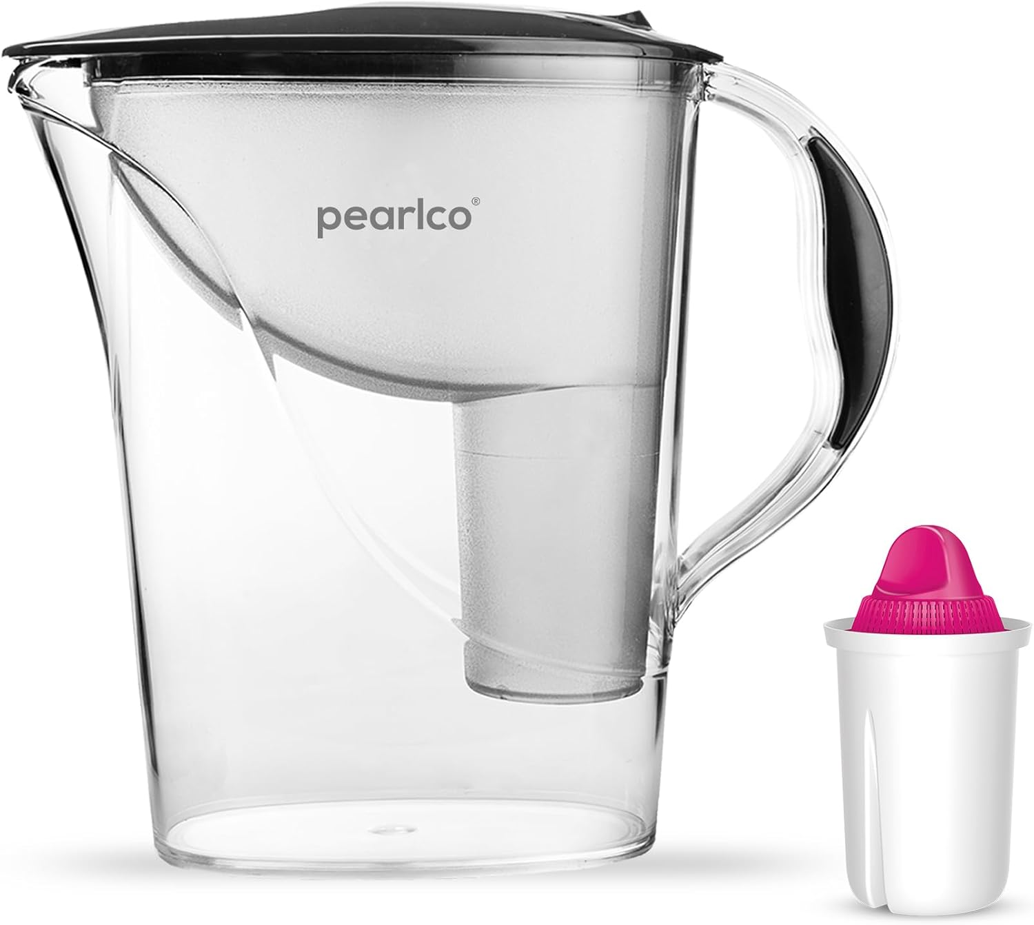 PearlCo - Standard Water Filter (Anthracite) with 1 Magnesium Classic Filter Cartridge - Fits Brita Classic