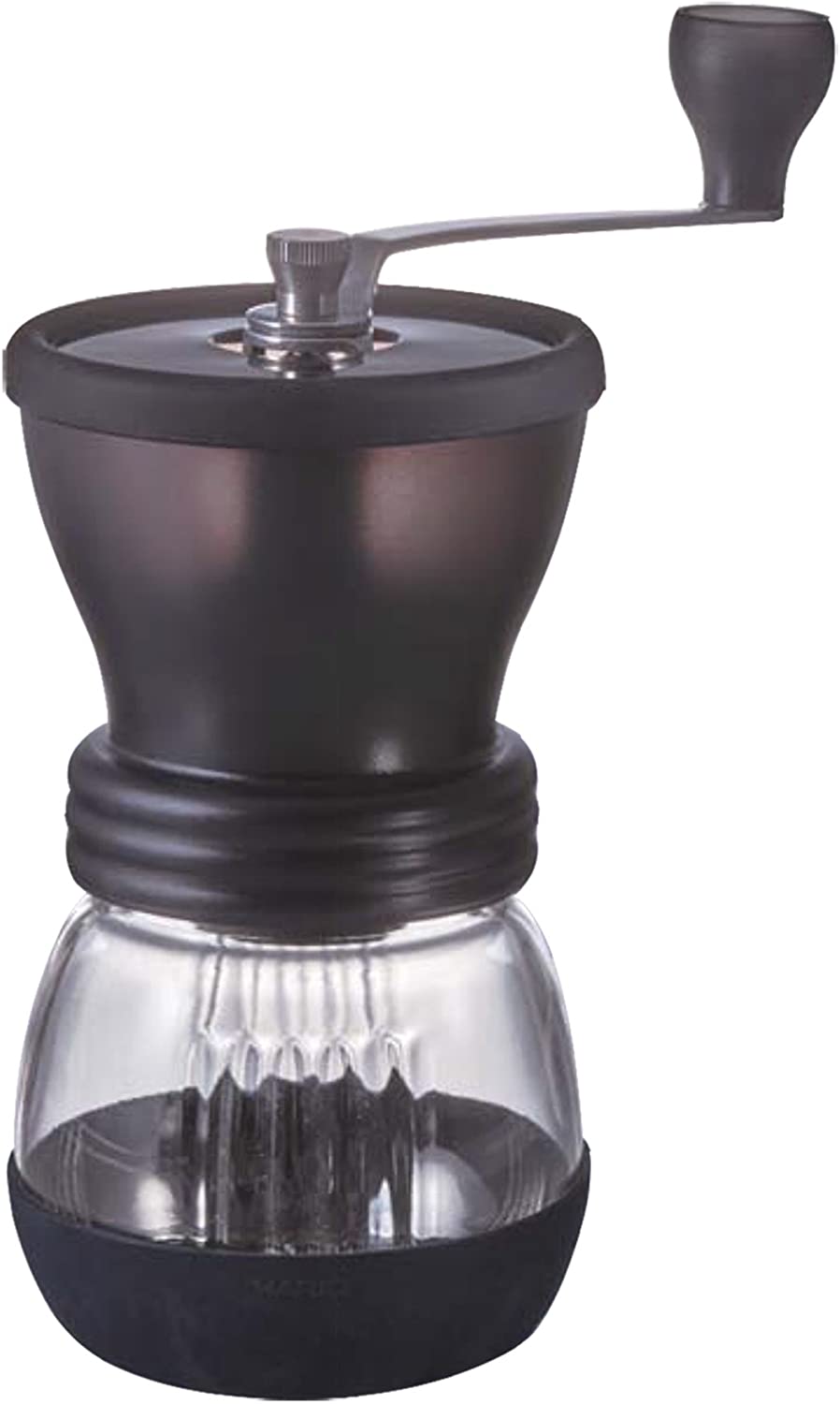 Hario ceramic coffee grinder, PLUS, glass