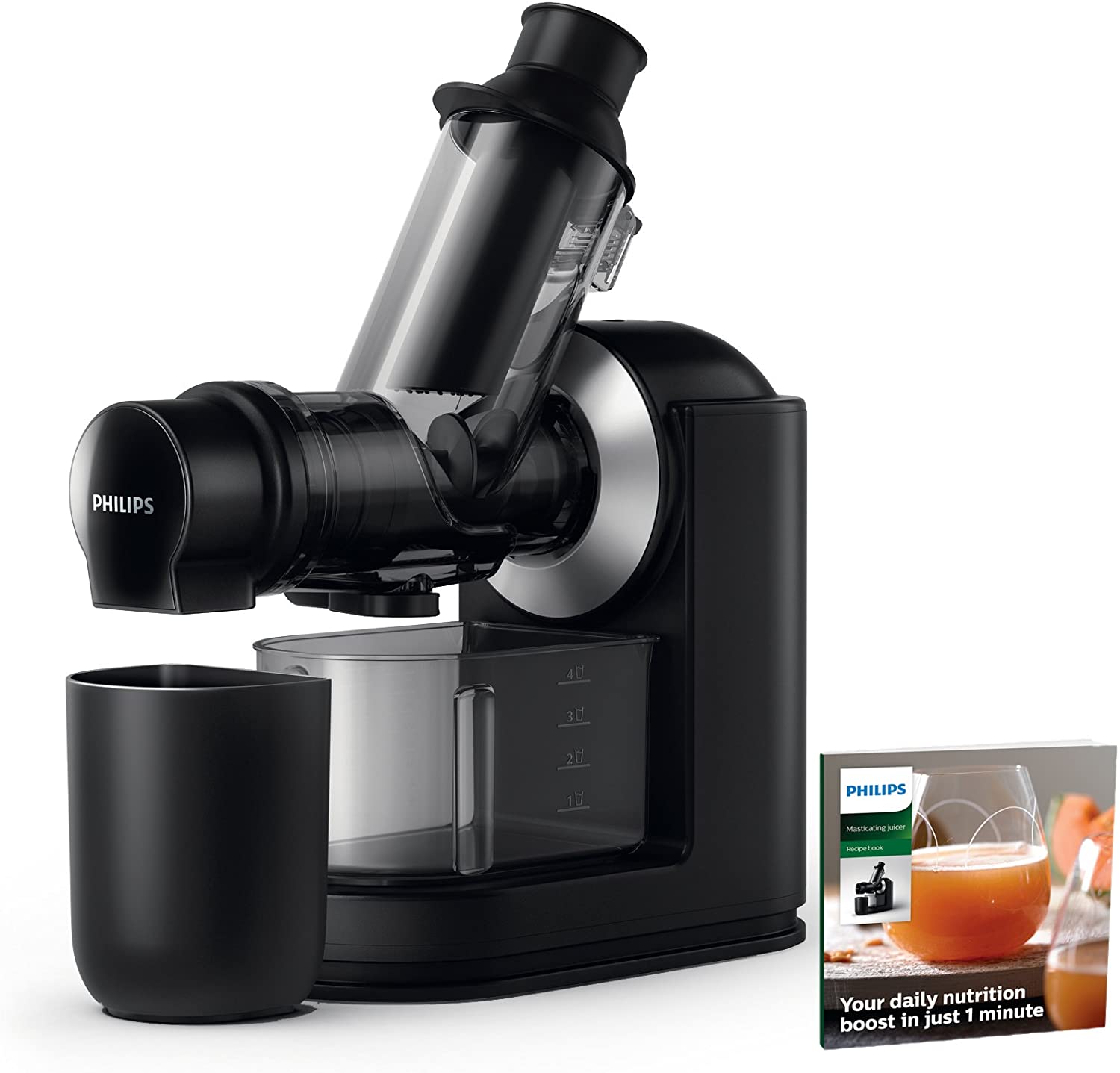 Philips Domestic Appliances Philips HR1945/80 Slow Juicer, Juicer for Cold Presses, Maximum Nutrient Extraction, White