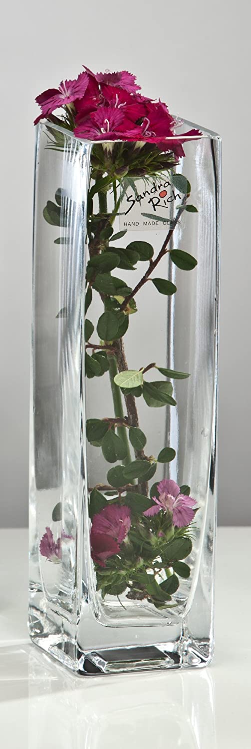 Glass vase Square rectangular 20 cm Ø 5,5 x 5,5 cm clear by Sandra Rich