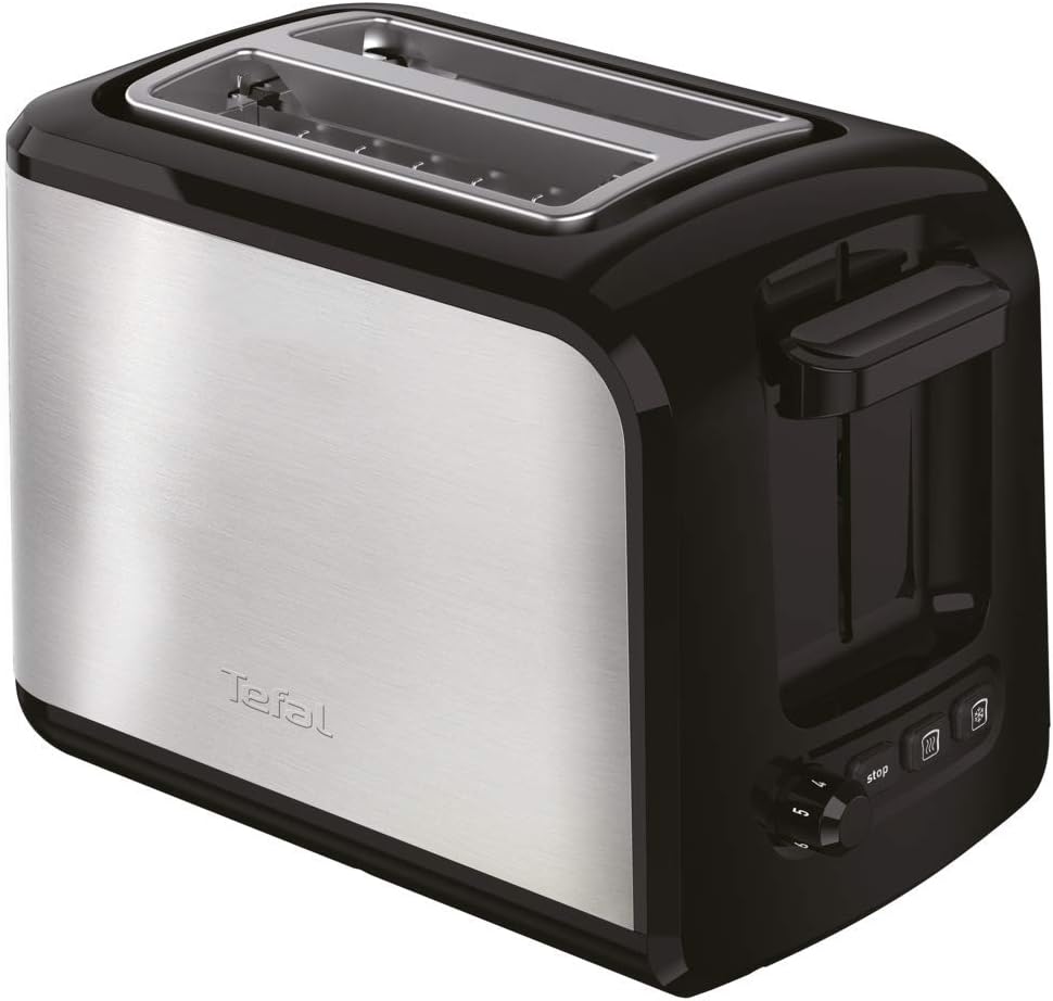 Tefal Express TT410D 2slice(s) 850W Black, Stainless Steel Toaster - Toasters (2 Slice(s), Black, Stainless Steel, Stainless Steel, Buttons, Rotary, 850 W, 160 mm)