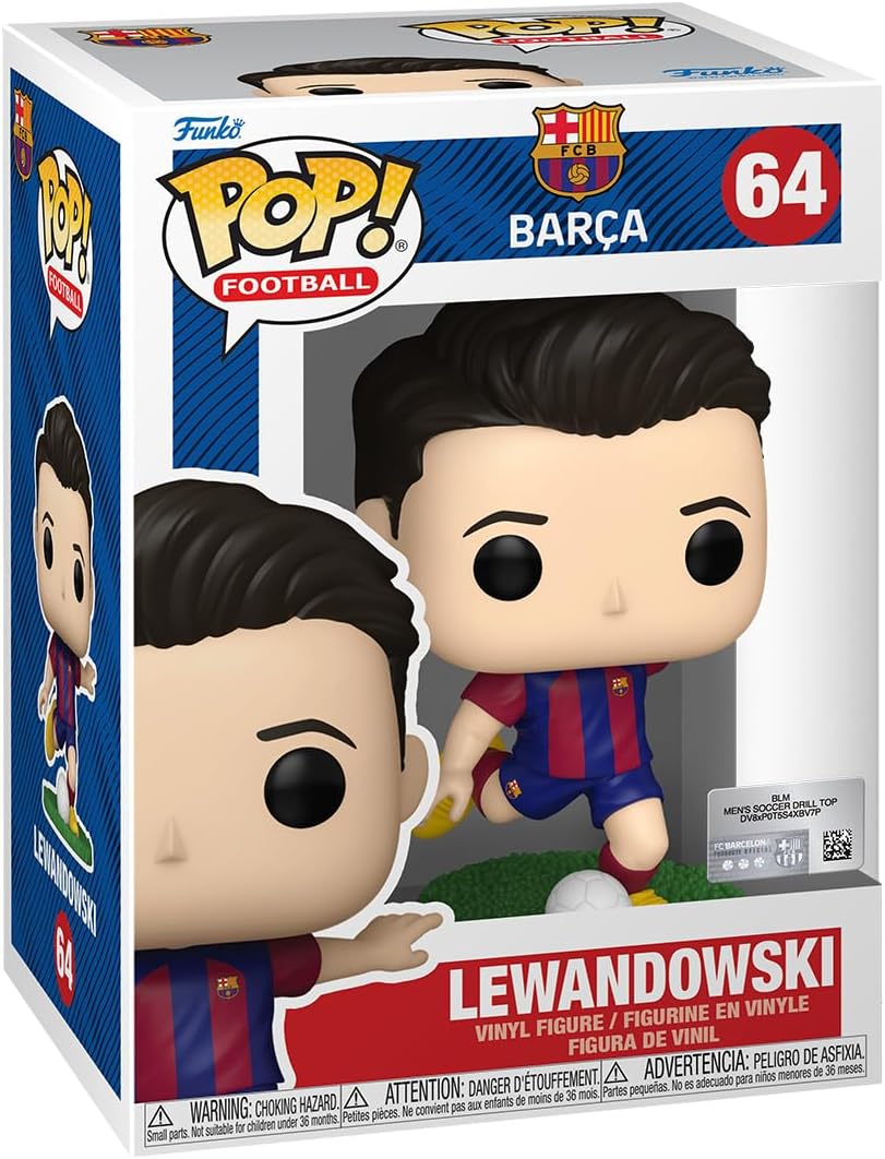 Funko POP! Football: Barcelona - Robert Lewandowski - Barcelona FC - Vinyl Collectible Figure - Gift Idea - Official Merchandise - Toy for Children and Adults - Sports Fans