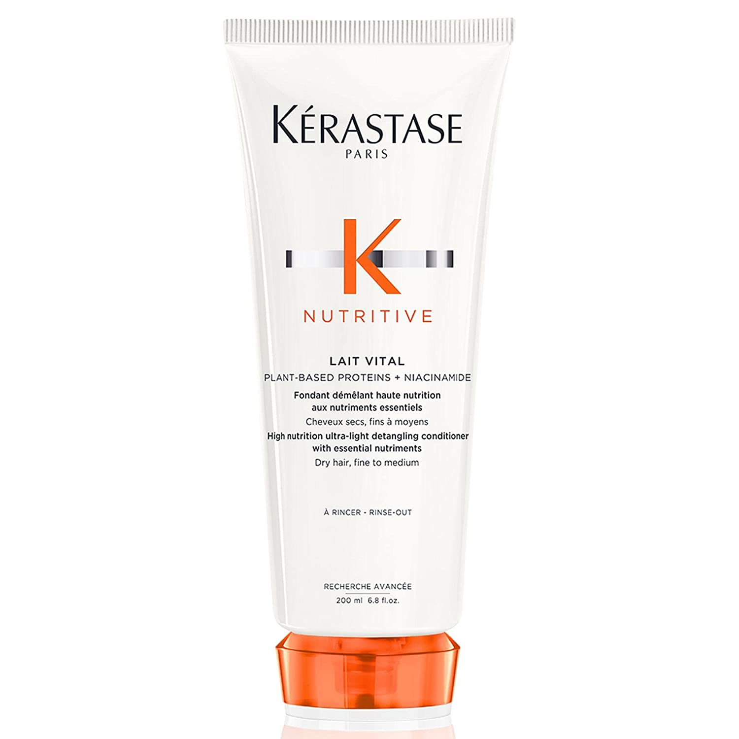 Restaxil Kérastase Nutritive Hair Conditioner for Dry, Fine to Medium Hair, Detangling and Moisturising, No Parabens, Lait Vital High Nutrition Ultra-Light Conditioner, 200 ml