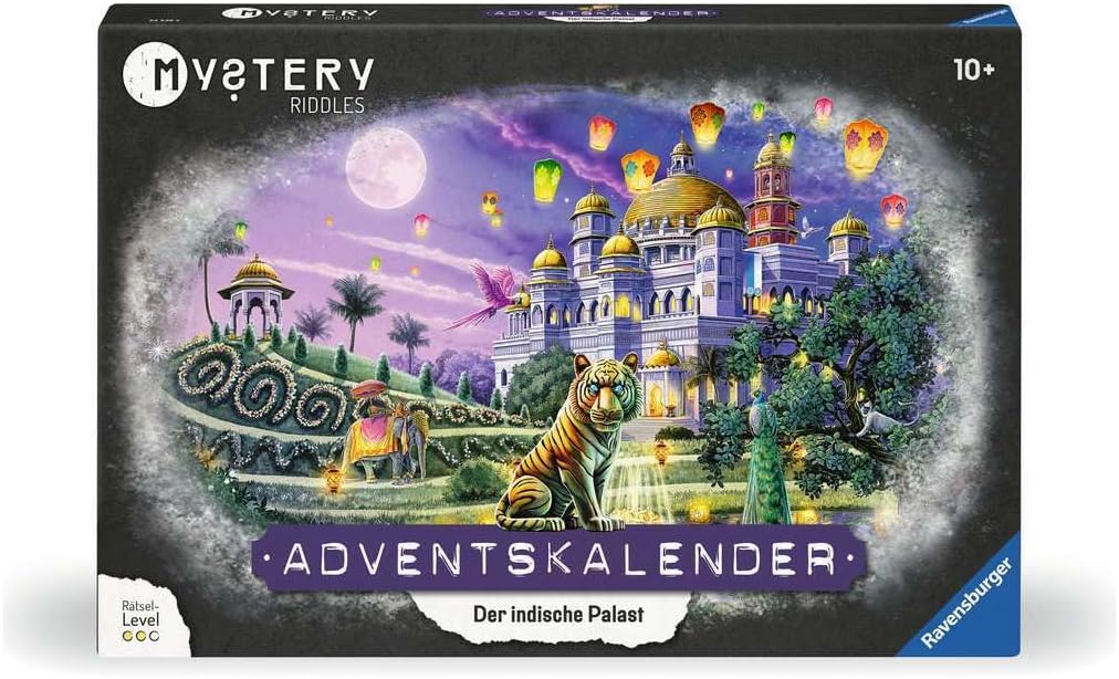 Ravensburger Mystery Advent Calendar 2025 - The Indian Palace - Escape Room Experience with 24 Puzzles for Adults & Children from 10 Years, Puzzle Advent Calendar for Escape Fans and Families - 25530