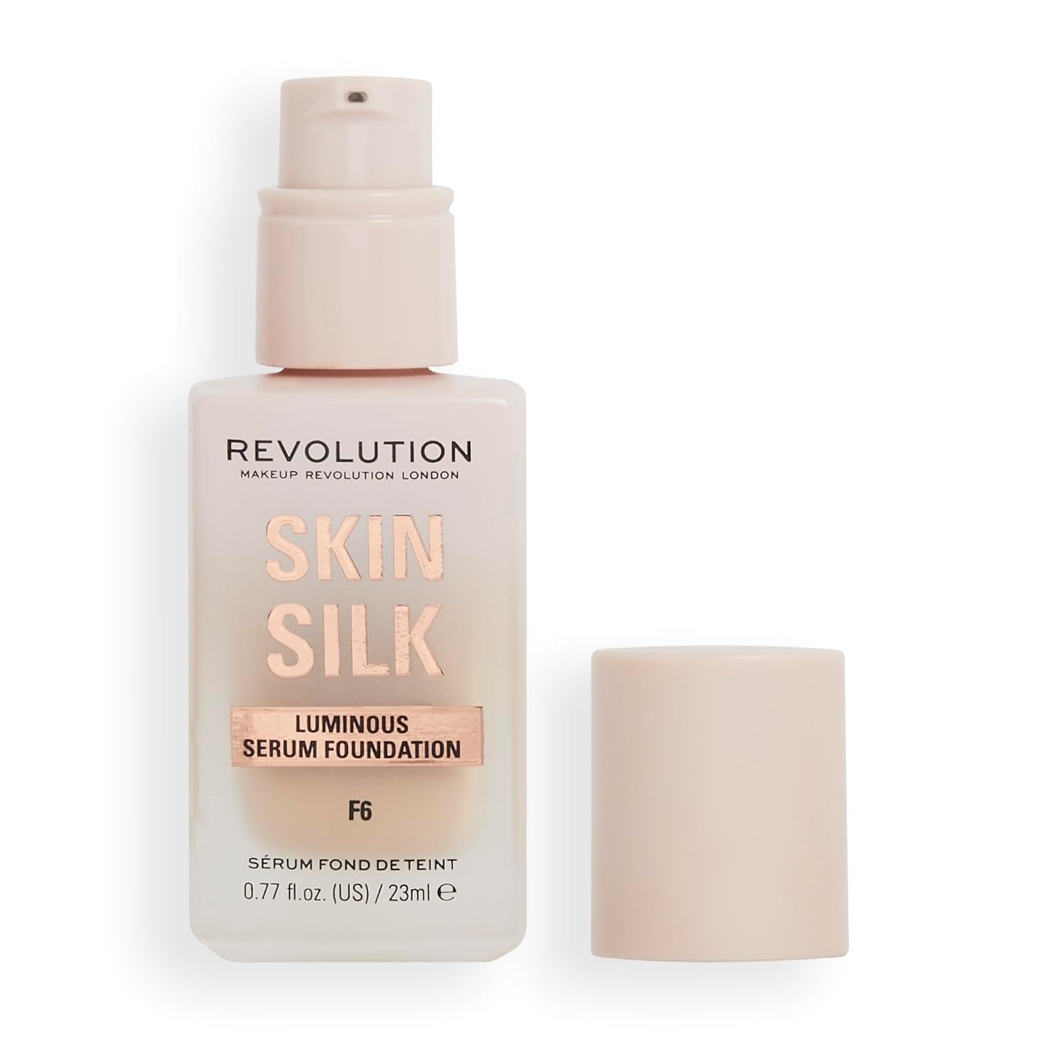 Makeup Revolution, Skin Silk Serum Foundation, Light to Medium Coverage, Contains Hyaluronic Acid, F6, 23ml