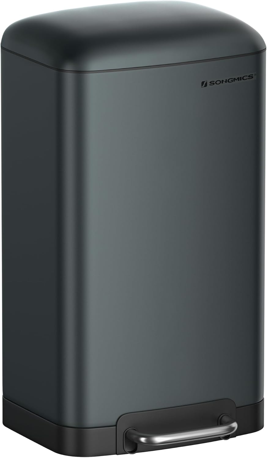 Songmics 30L Waste Bin Steel Pedal Bin with Inner Bucket and Lid Soft Close Airtight Kitchen Living Room, smoke Grey, 30l