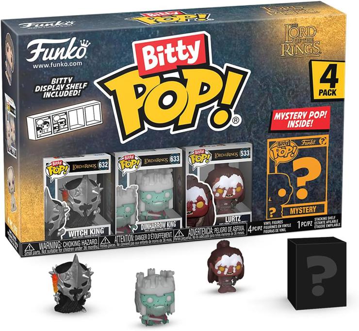Funko Bitty Pop! Lord of The Rings - Witch King 4PK​ and a Surprise Mini Figure - 0.9 Inch (2.2 cm) Collectible Stackable Display Shelf Included - Gift Idea Party Bag Stocking