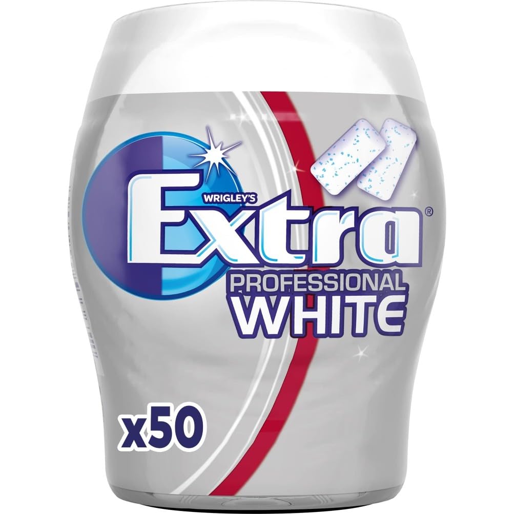 EXTRA Store Extra Professional White Sugar Free Chewing Gum Tin of 50 Dragees Fresh Breath