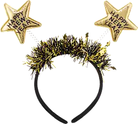 Dekorieren & Einrichten Headband \"Happy New Year\" golden stars, 1 piece