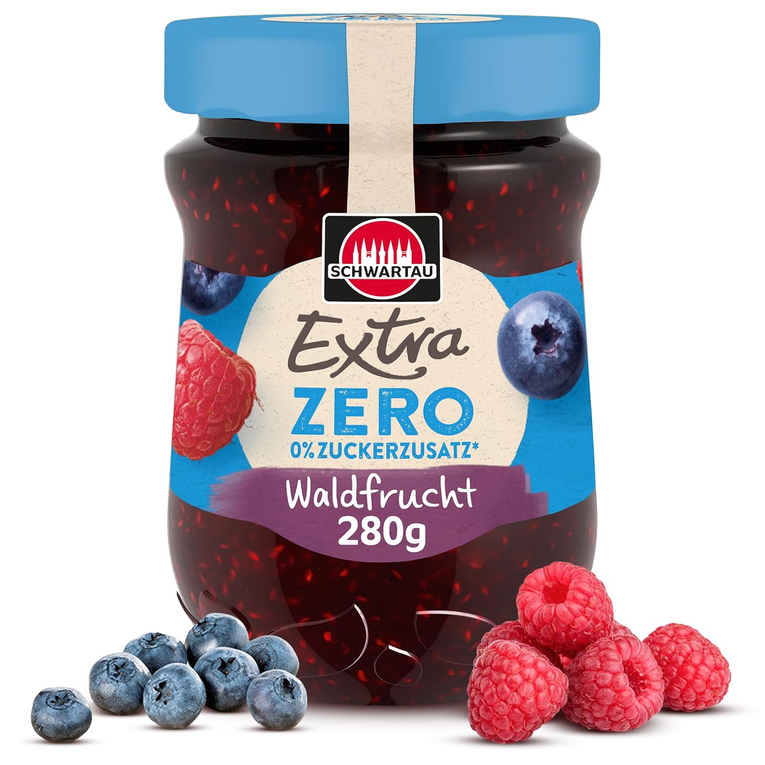 Schwartau Extra Zero Forest Fruit Jam, 280 g jar