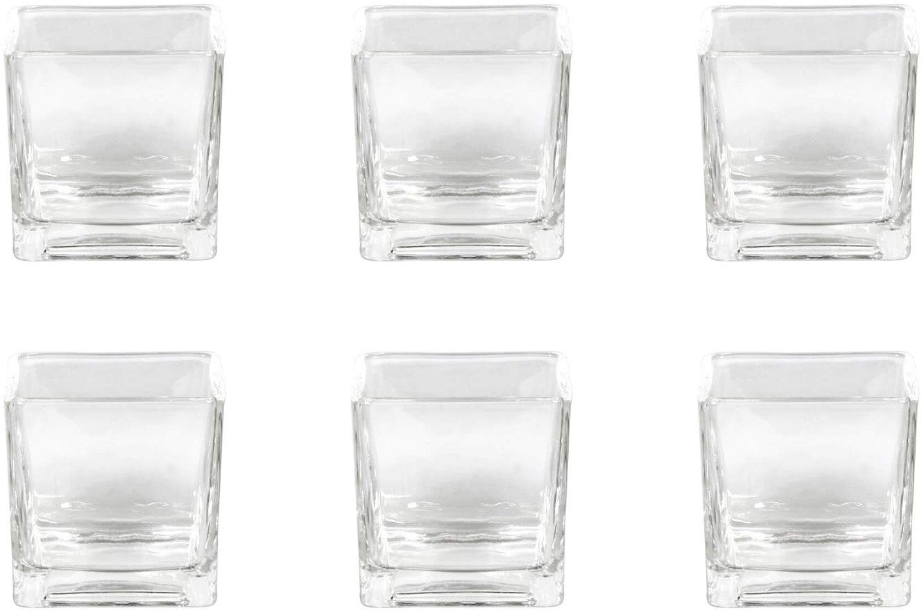Sandra Rich Glass Cube Rf 75 75 Cube Vase/Hurricane Lamp, Square, 8 X 8 X