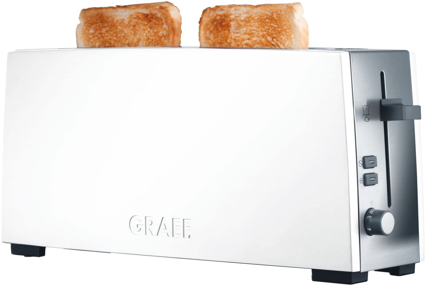 Graef Acrylic Long Slot Stainless Steel Toaster, White