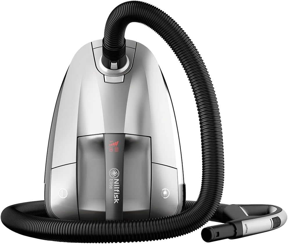 Nilfisk Elite Vacuum Cleaner - Floor Vacuum Cleaner - Carpet Vacuum Cleaner - Upholstery Vacuum Cleaner - Anti-Allergen with HEPA Filter - Anti-Mites and Pet Hair - Silver (SICL14E08A2-B-HFN)