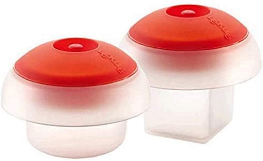 Lekue Lékué Ovo 3402400SURU008 Egg Cooker Set of 2-Square & Round Platinum Silico