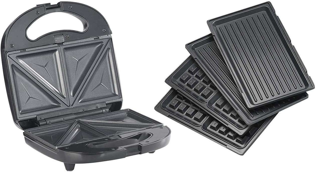 Rosenstein & Söhne Sandwich Toaster: 3-in-1 sandwich maker, waffle iron and table grill, anti-stick, 800 watts (contact grill).