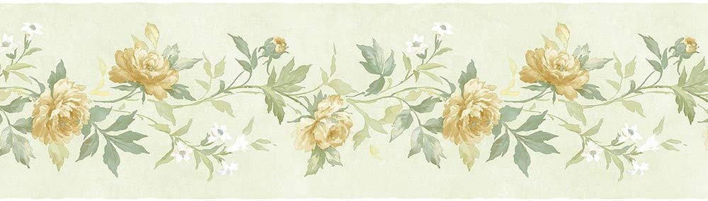 galerie-24 Pp79473  4 Floral Print Green, Yellow, Gallery Of Wallpaper Border