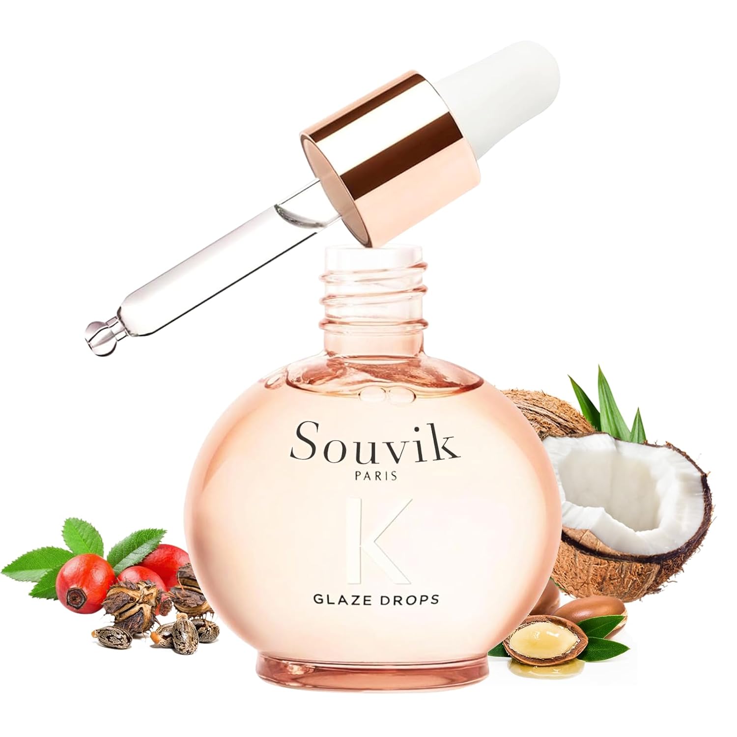 Souvik Hair Oil for Dry Hair, Light Hair Oil for Long, Nourishing and Nourishing for More Shine, Heat Protection and Anti-Frizz, with Wild Rose Oil, 45 ml