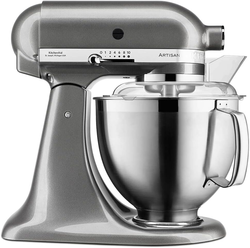 KitchenAid Artisan Food Processor, Tilting Food Processor, Dough Kneading Machine with 2 Bowls and 3 Accessories Made of Stainless Steel, 4.8 L, Grey