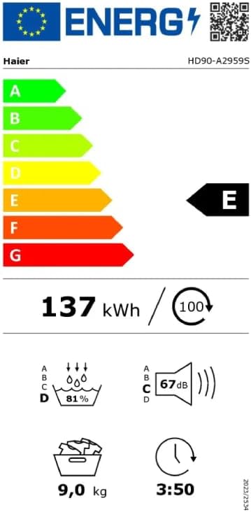 Haier I-pro Series 5 HD90-A2959s Tumble Dryer, Freestanding, Front Loader, 9 kg, A++, Anthracite