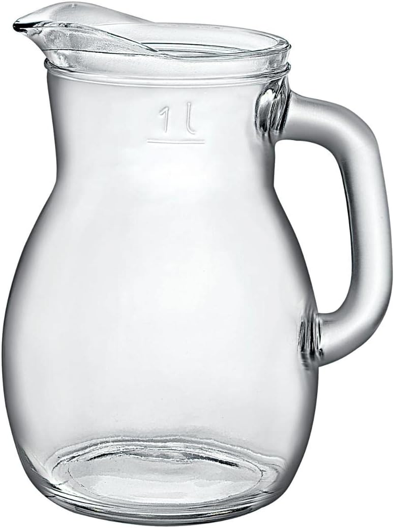Bormioli Rocco Bistrot Jug oz, Set of 6 Beverage Pitchers, 33.75 oz, Clear