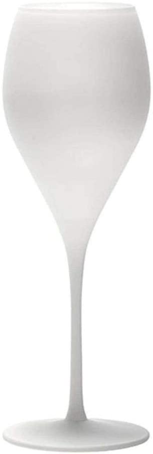 STÖLZLE LAUSITZ Prestige Champagne Glasses 343 ml Matt White Set of 6 I Champagne Glasses I Champagne Glasses Dishwasher Safe and Shatterproof I Like Mouth-Blown I Highest Quality