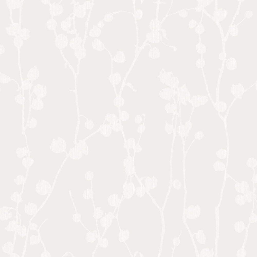 BorasTapeter Silent Nature 9068 Non-Woven Wallpaper Branches Stylised White Mottled On P