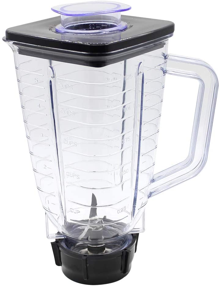 Joyparts Replacement Parts Square Plastic Jar with Lid Compatible with Oster Blender