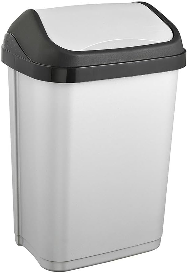Keeper Swing bin 10 l in Silver/Anthracite, 25 x 19 x 38.5 cm