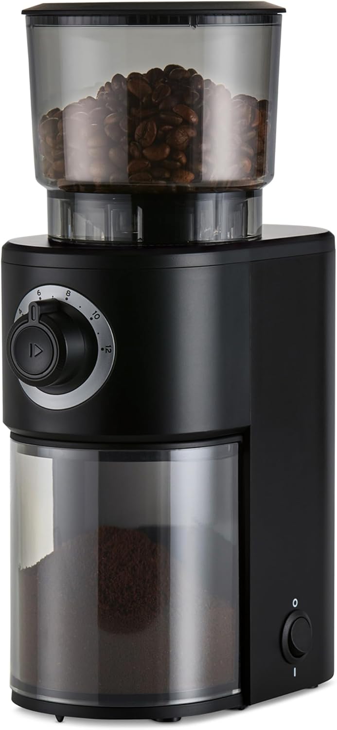 Tchibo Electric Coffee Grinder, Stainless Steel Grinder, 26 Grinding Settings, Black/Silver