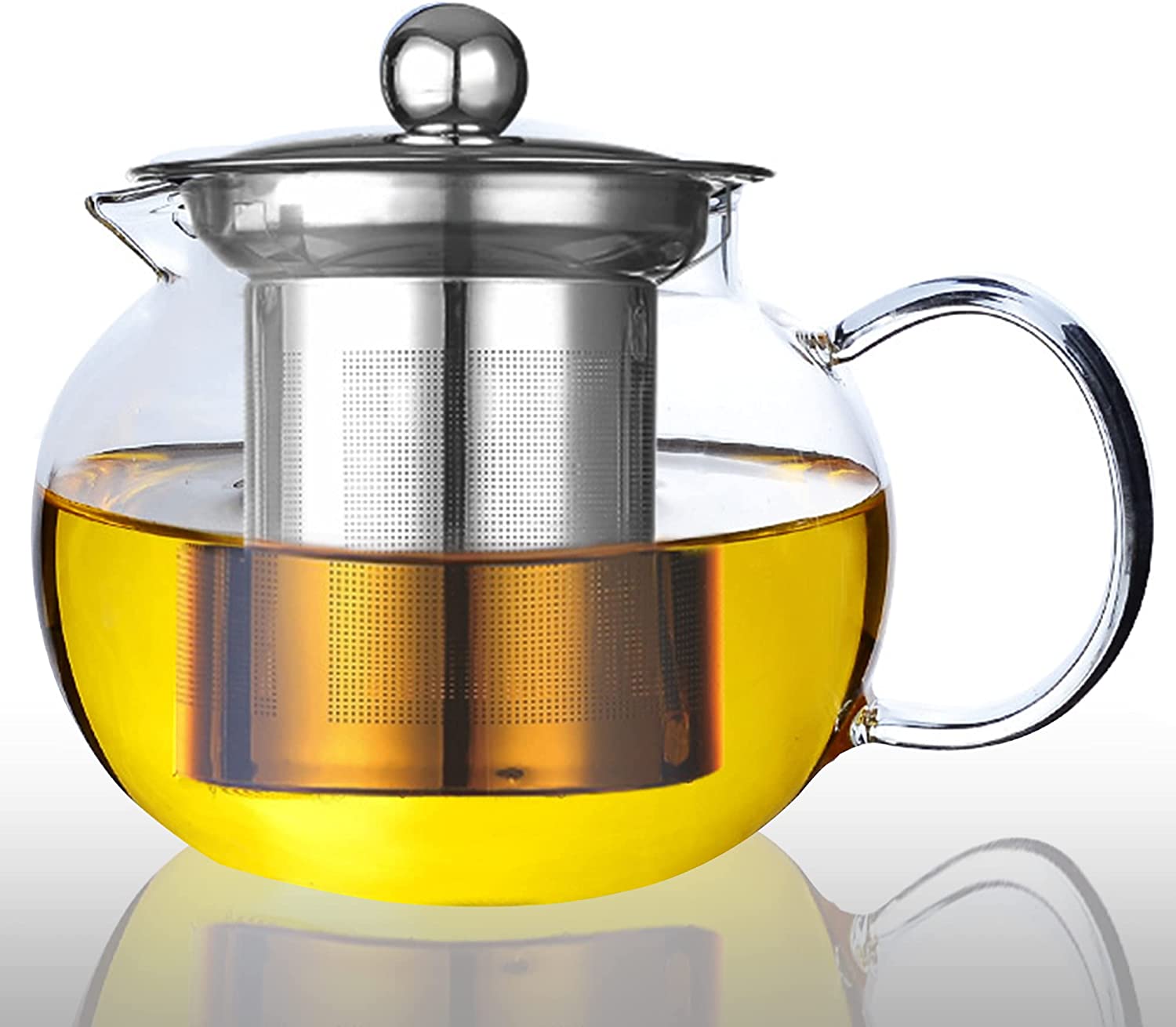 Teekannen Glass Teapot Kettle Juice Jug High Capacity Heat Resistant and Heatable Drain Filter Made of Stainless Steel 304 Thickening Heat Resistant High Borosilicate Tea Set