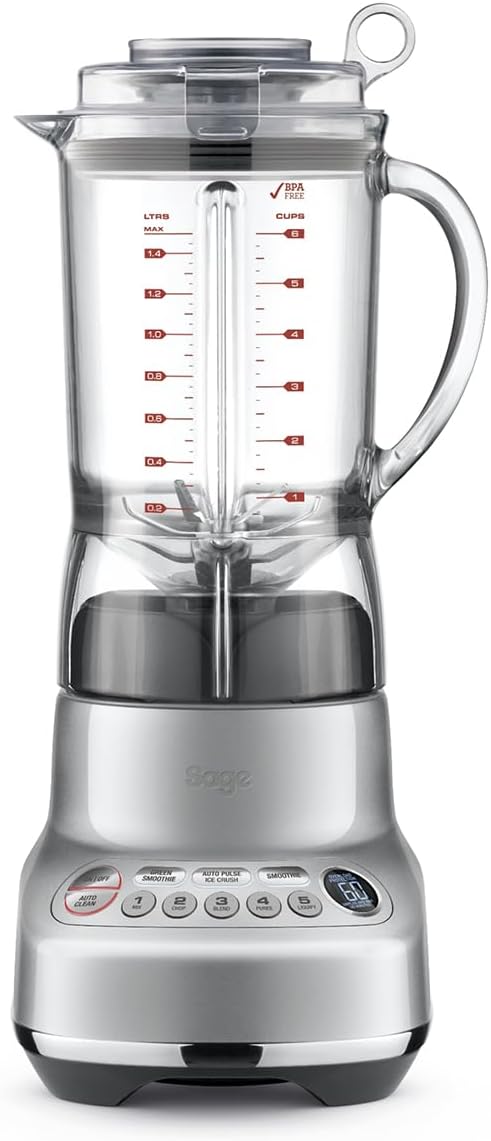 Sage - The Fresh & Furious - Blender and Smoothiemaker - Ice Crusher, Electric Blender - 5 Speed ​​Levels, Control with Timer, One-Touch Programs, Pulse Function - Silver