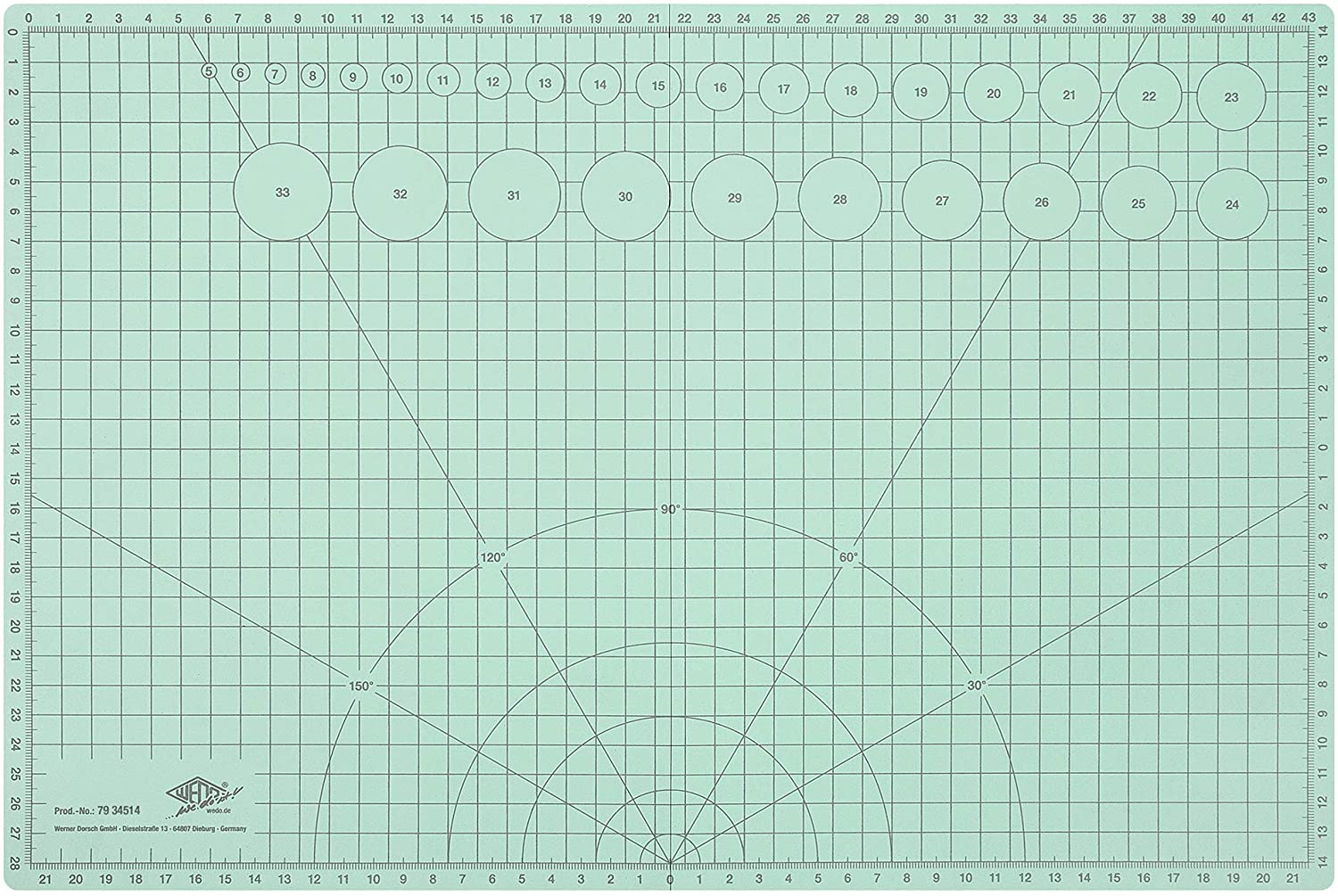 WEDO 7936014 Foldable Cutting Craft Mat, mint green, A3