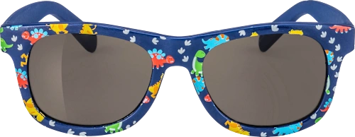 Kids' sunglasses, blue frame with colorful dinosaurs, 1 pc.