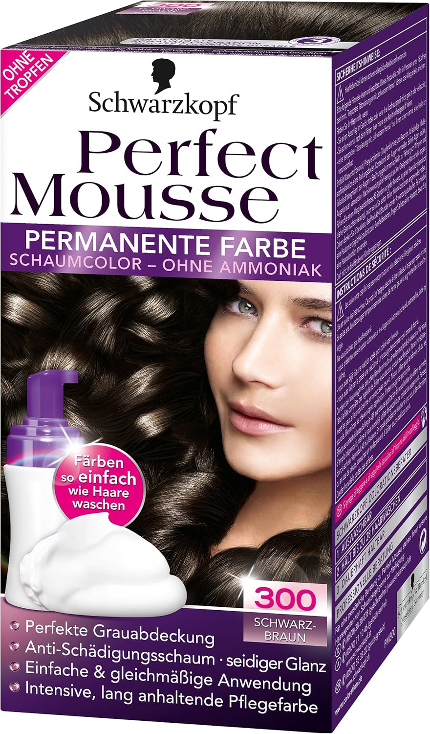 Schwarzkopf Perfect Mousse Permanent Color Level 3, 300 Black Brown