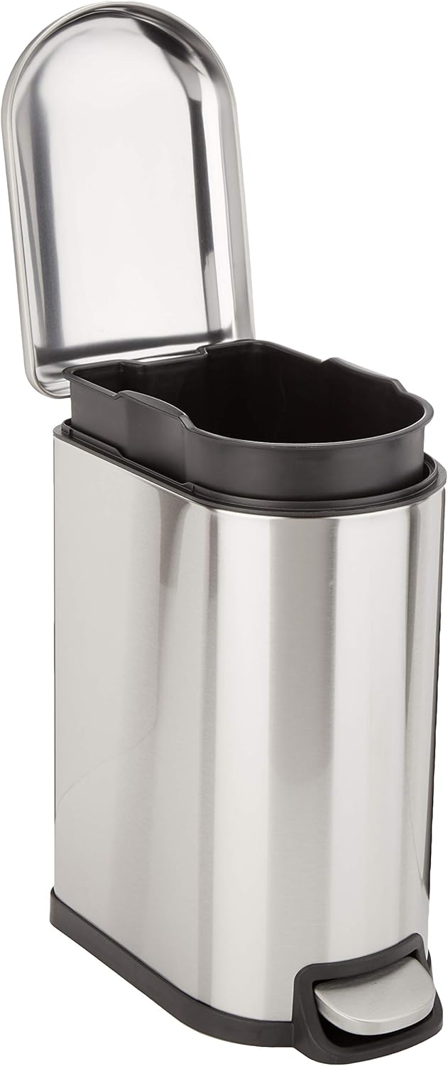 Amazon Basics - Rectangular, soft-closing waste bin for narrow spaces, 10 l.