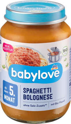 babylove Menü Spaghetti Bolognese ab dem 5. Monat, 190 g