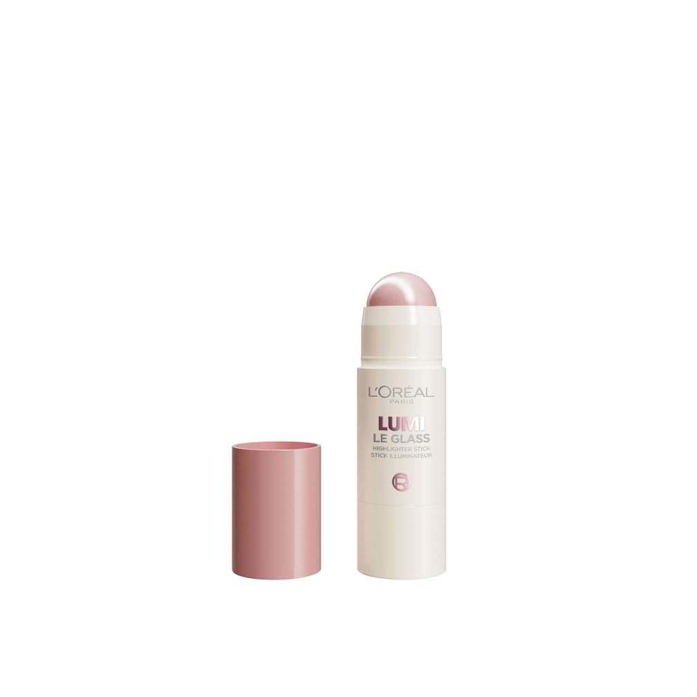 L'Oréal Paris L\'Oréal Paris Lumi Le Glass Highlighter Sticks Glass, Make-Up Complexion for the Face, Contouring, for a Radiant Complexion, Easy to Build, All-Day Hold, Colour: 620 Pink Ballet, 1 x 7 ml