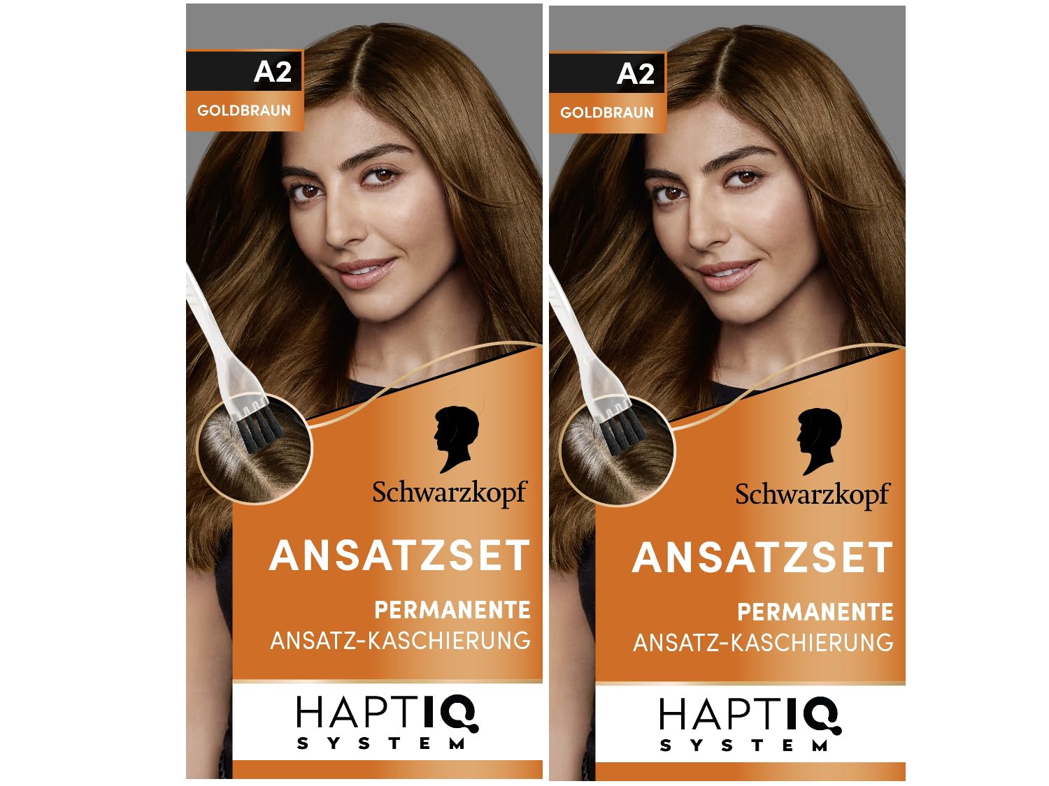 Schwarzkopf Root Set A2 Golden Brown Level 3 (2 x 44.5 ml), Permanent Hair Color for Concealing Hairline in Just 10 Minutes, Root Color for Harmonious Transitions