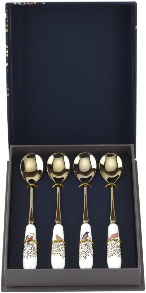 Sara Miller for Portmeirion Chelsea Tea Spoons Set of 4, Ceramic Multi-Colour, 170 x 140 x 35 cm