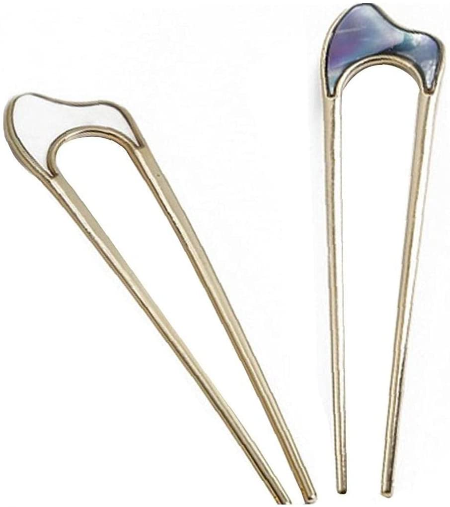 Onsinic 2 Stück Hairpin Frauen U Einfache Und Schnelle Spirale Clip Geometrische Dekoration Licht Und Dunkle Farben Shaped