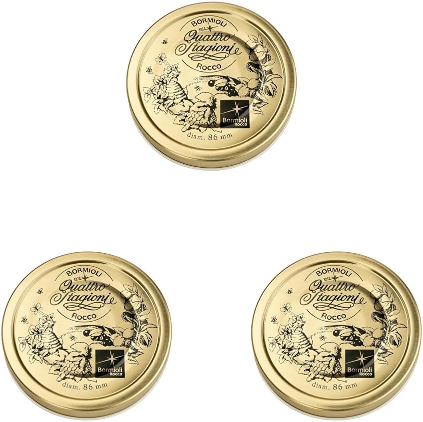 Bormioli Rocco - 2 replacement lids with twist-off closure | Design: Quattro Stagioni | Diameter: 86 mm (pack of 3)