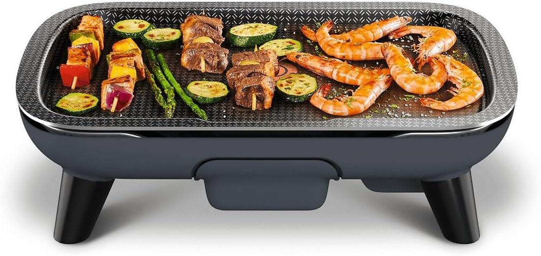 Tefal YY4507FB Titanium Force Electric Griddle, Non-Stick Coating, Thermo-Spot Technology, Adjustable Thermostat, Removable Plate, Dishwasher Safe, Black