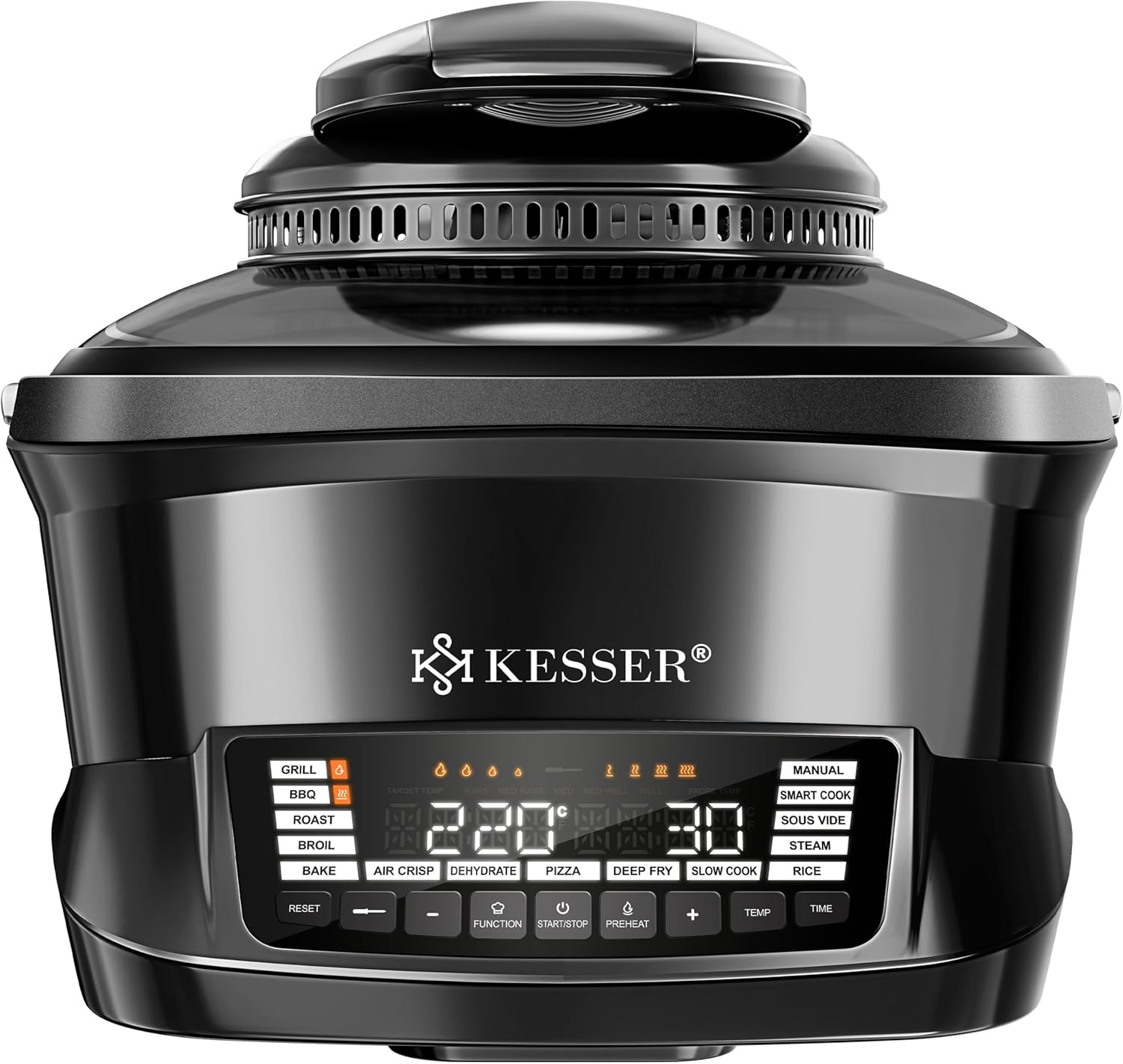 KESSER® Multicooker with Hot Air Fryer 8L & 16 Programs Kitchen Appliance - Grilling, Baking, Steaming, Preheating & Keeping Warm Function, Pressure Cooker, Rice Cooker, Slow Cooker, Yoghurt Maker