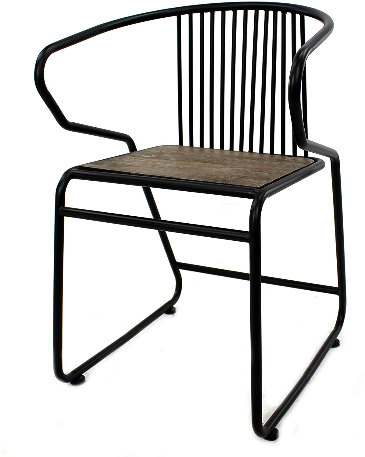 DARO DEKO Daro Decorative Metal Chair With Top In Wood Look 54 X 81Cm
