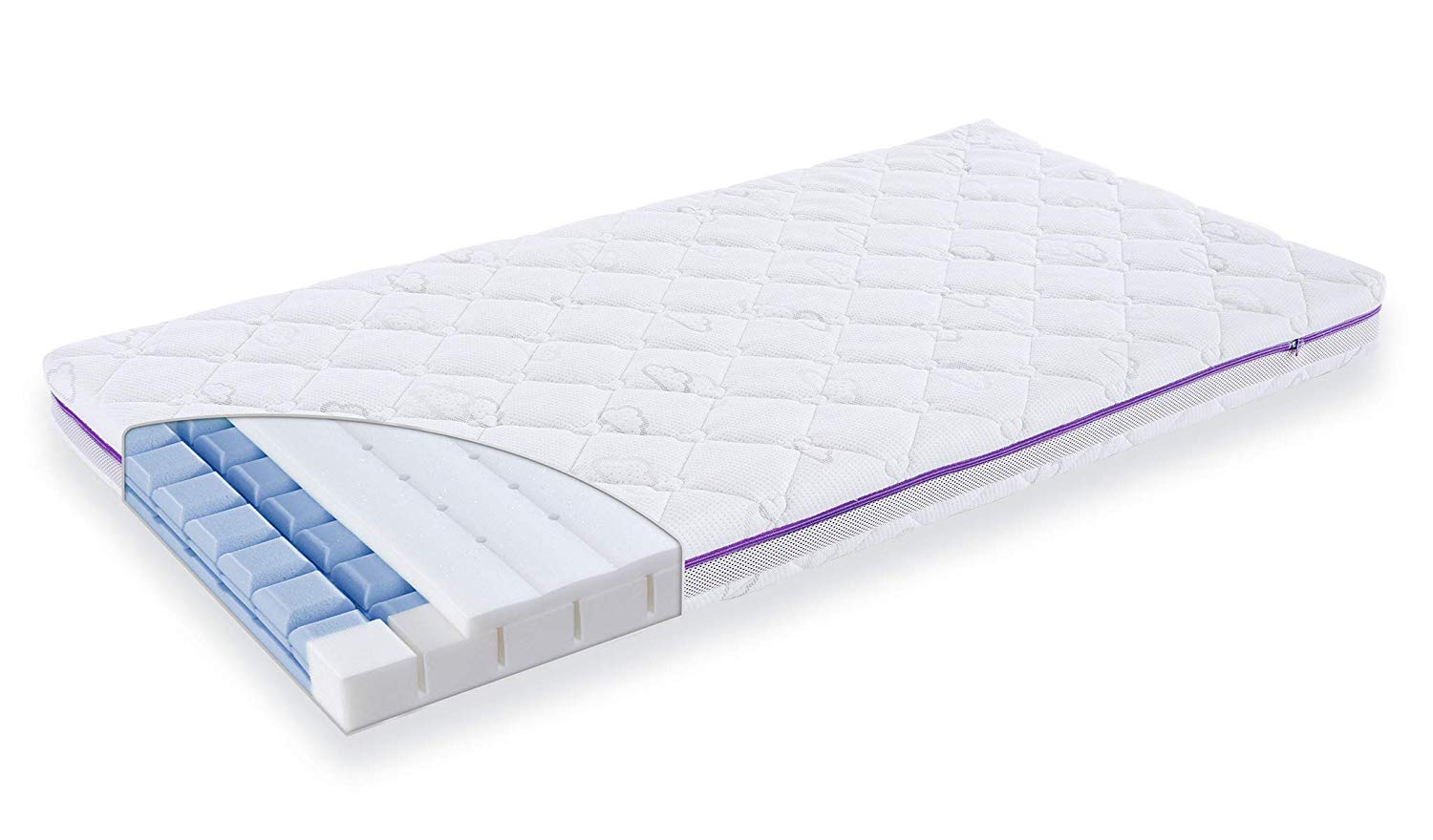 Traeumeland Träumeland Baby and children\'s mattress Schlummerstern, size 60 x 120 cm with highly flexible, free-standing 3D comfort pads for best lying comfort