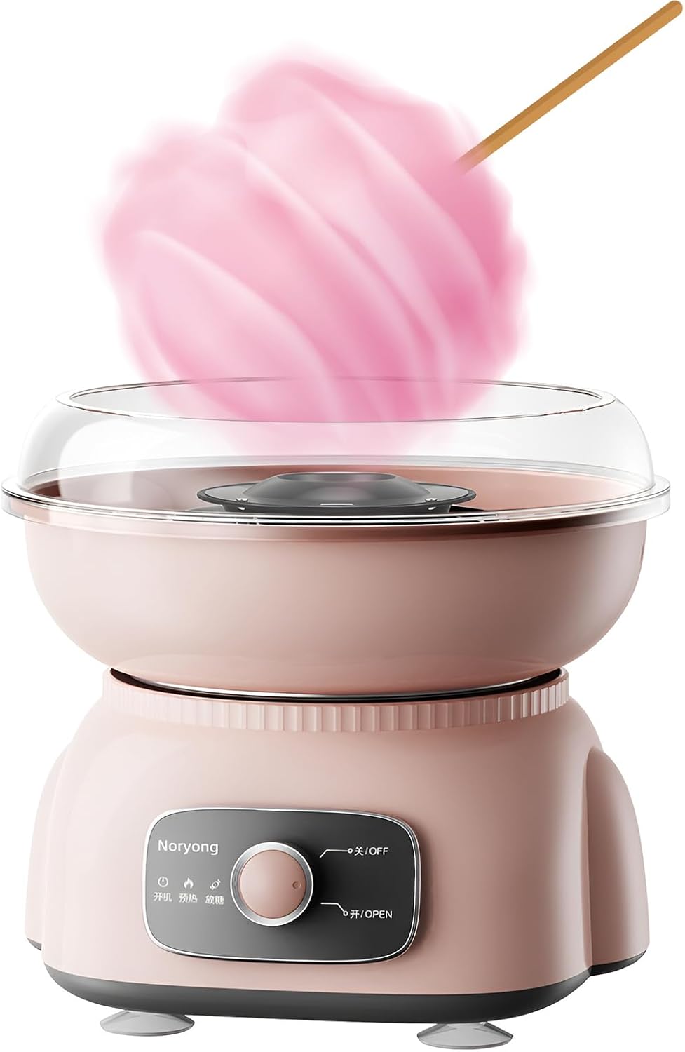 SYFUNLV Cotton Candy Machine, 500W Electric Mute Cotton Candy Machine, with Transparent Splash Guard, Cotton Candy Machine with Quartz Heating Element, 24cm, for Home, Children's Birthday Party (Pink)
