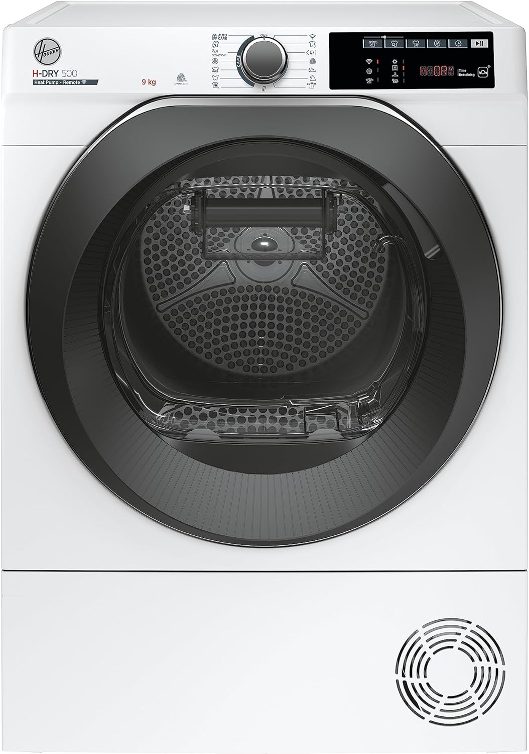 Hoover H-DRY 500 NDE H9A2TSBEXS-S Heat Pump Dryer, 9 kg, WiFi + Bluetooth, AquaVision, Shoe Frame, Symbol Trim