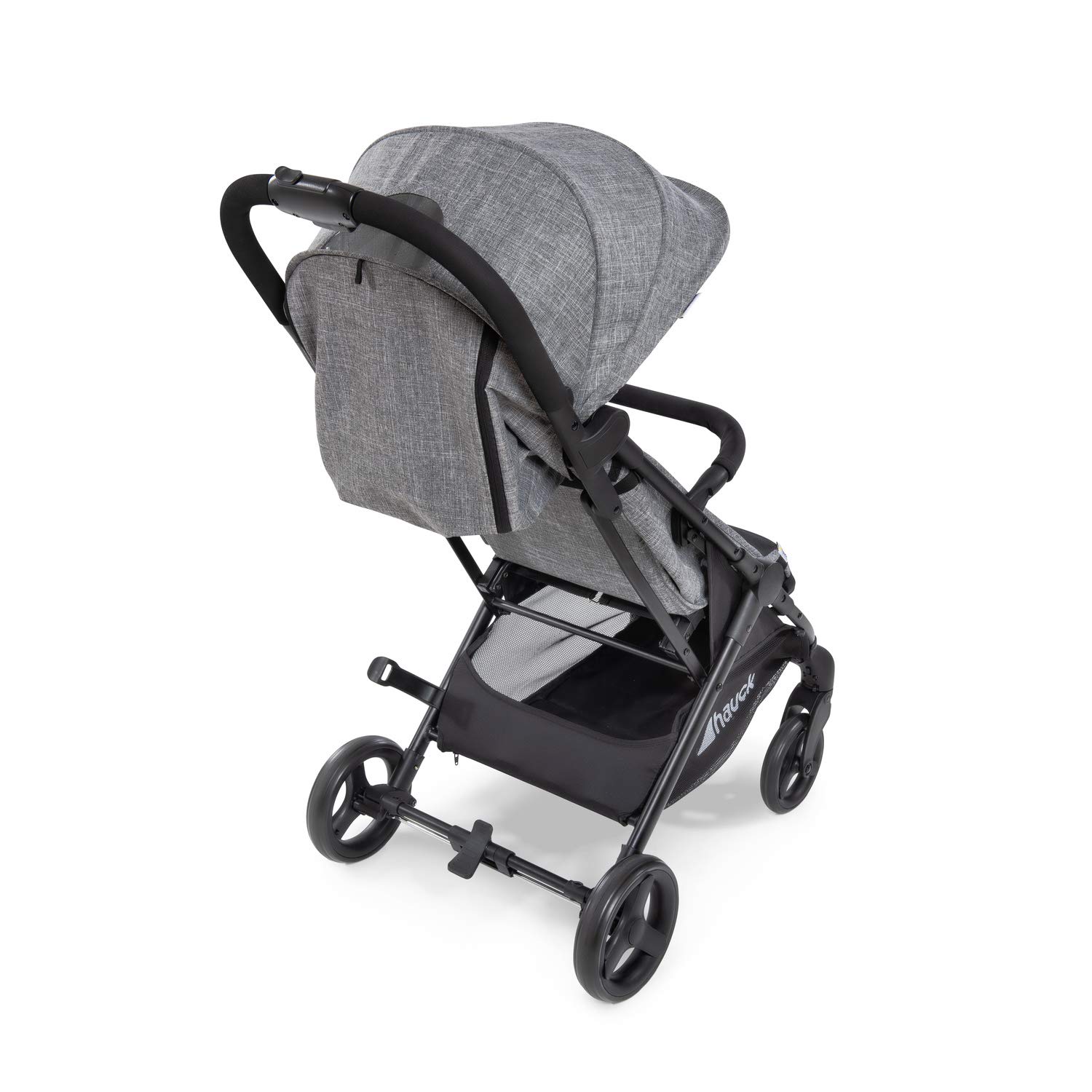 Hauck Sunny Travel Buggy / Ultra Light / One-Hand Foldable / Super Compact Folding Size / Ventilation Window / Maximum Load 25 kg / with Reclining Position / Large Basket / Black / Grey