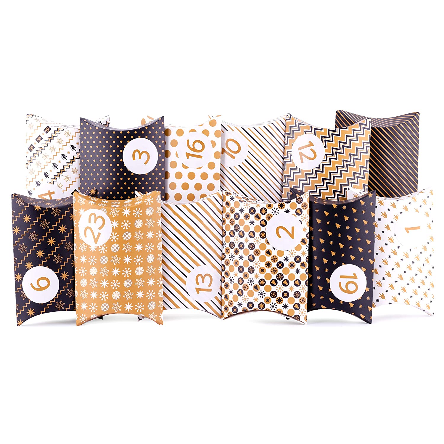 pajoma Advent Calendar \"Pillow Gold\" Pillow Boxes, Pack of 24